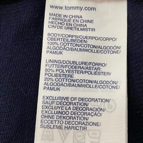 TOMMY HILFIGER Navy Blue Blazer Sz 4 Small Cotton Jacket Coat Military Pocket - Picture 12 of 16